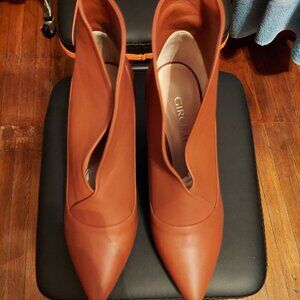 NWOB Girotti Italian Made Cognac Brown Leather Booties size 7.5M US, 38 EU